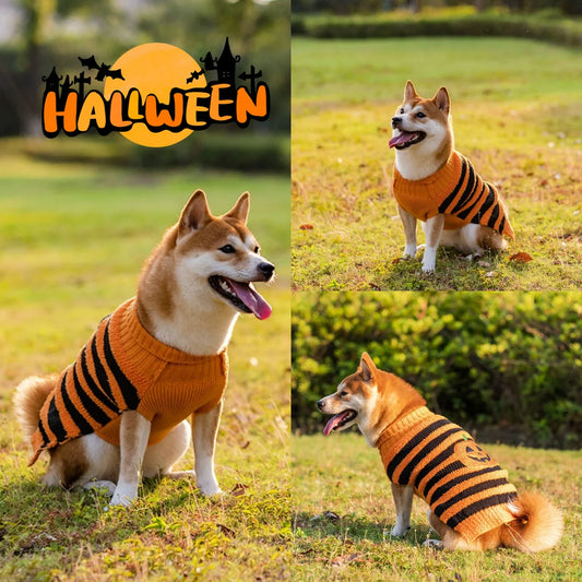 Halloween Dog Sweaters Pet Costume Warm Leisure Sweater Cosplay Clothes for Dogs