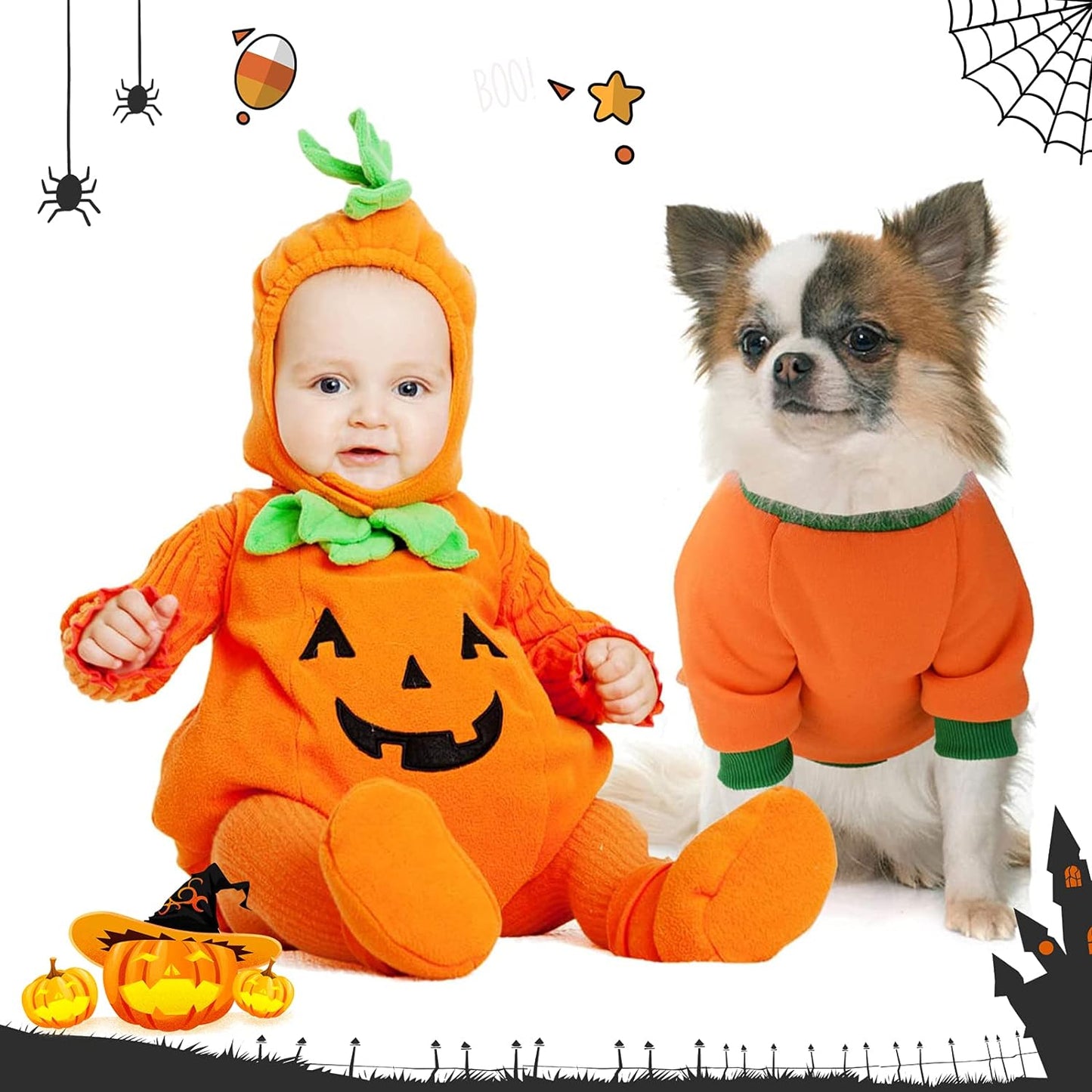 Dog Halloween Shirt Pet Pumpkin Costumes Pet Clothes Funny T-Shirt for Small Dogs and Cats Halloween Cosplay Holiday Festival Party